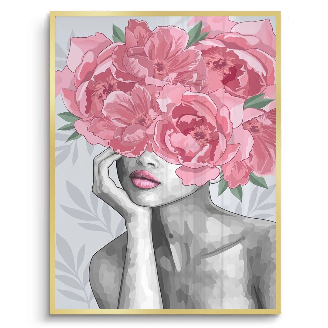 2Blushing Peonies Female Portrait - Fine Art
