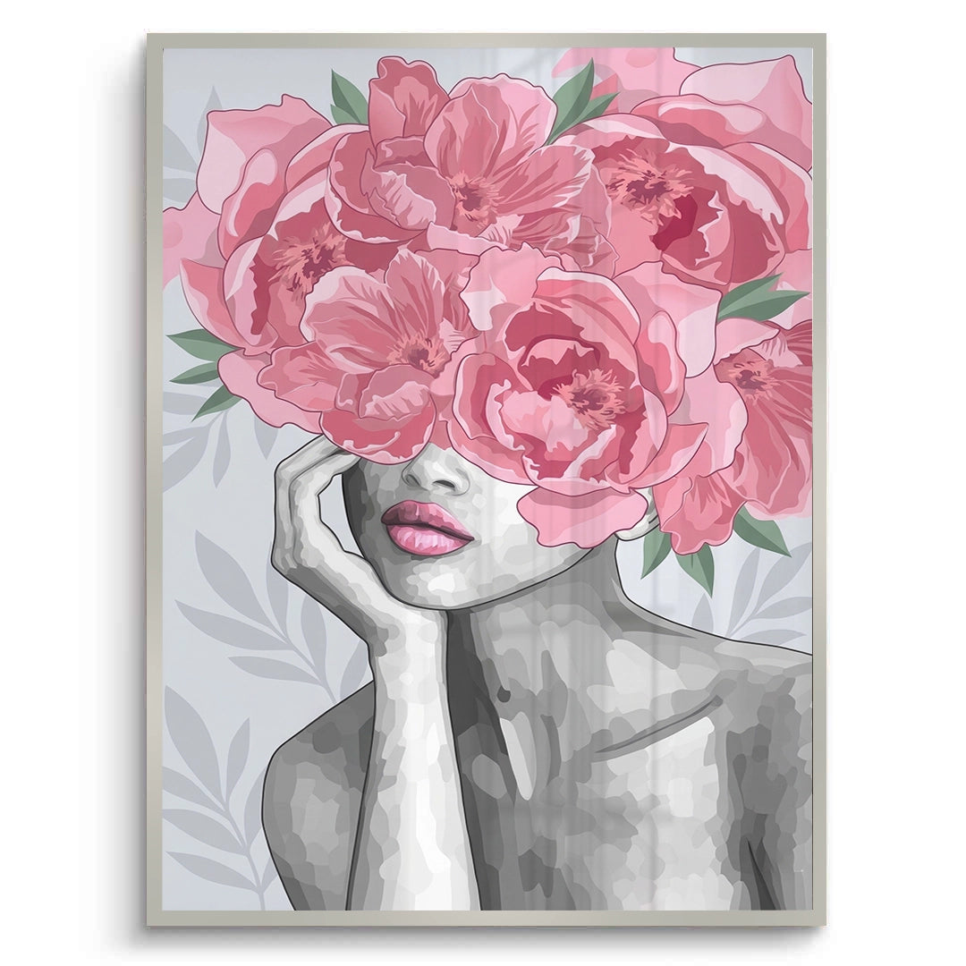 2Blushing Peonies Female Portrait - Fine Art