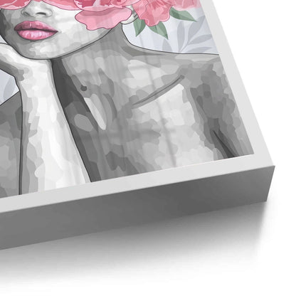 Blushing Peonies Female Portrait - Fine Art