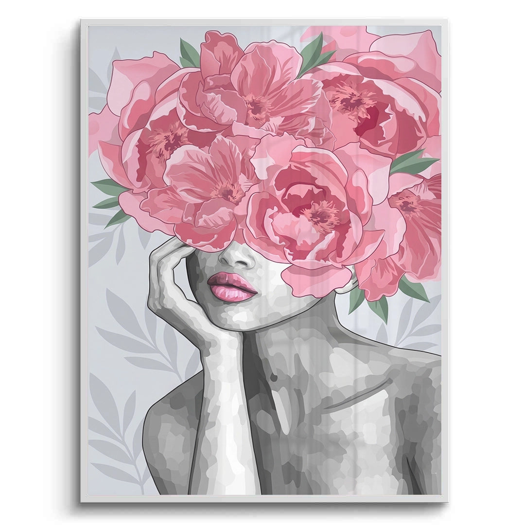 2Blushing Peonies Female Portrait - Fine Art