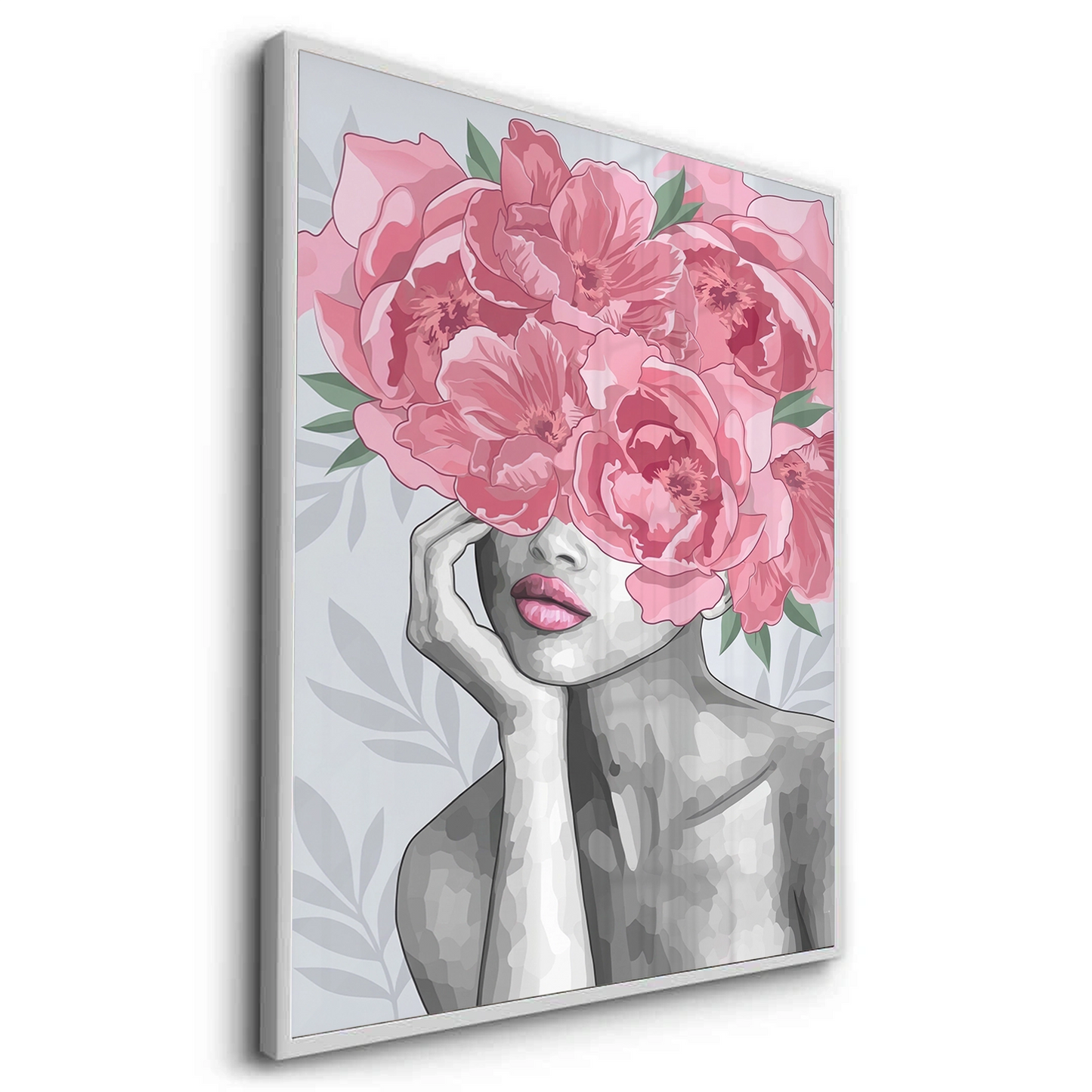 2Blushing Peonies Female Portrait - Fine Art