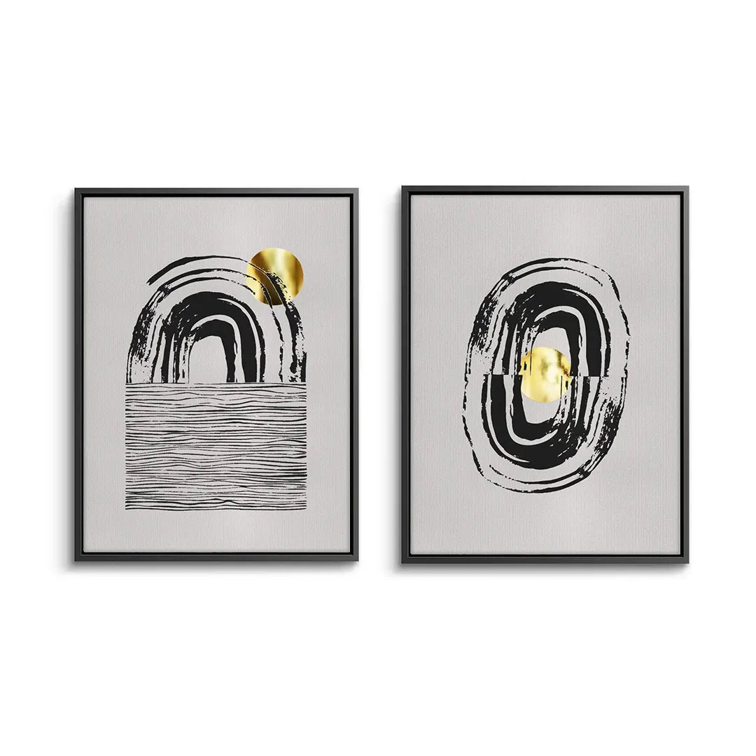 Bohemian Brushstroke Set of 2 - Canvas - Jasmineart.ae