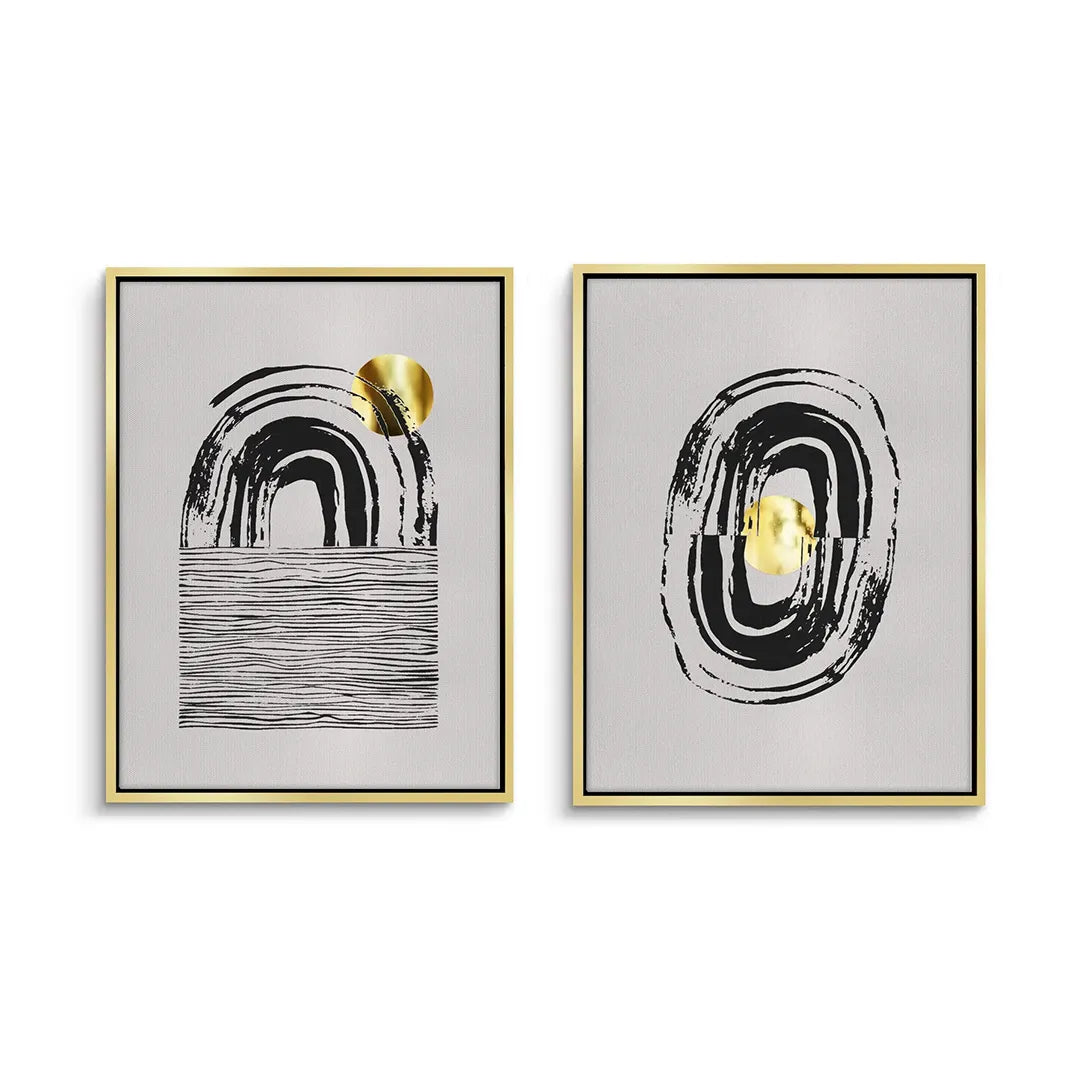 Bohemian Brushstroke Set of 2 - Canvas - Jasmineart.ae