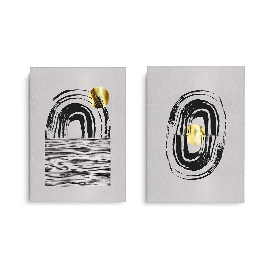 Bohemian Brushstroke Set of 2 - Canvas - Jasmineart.ae