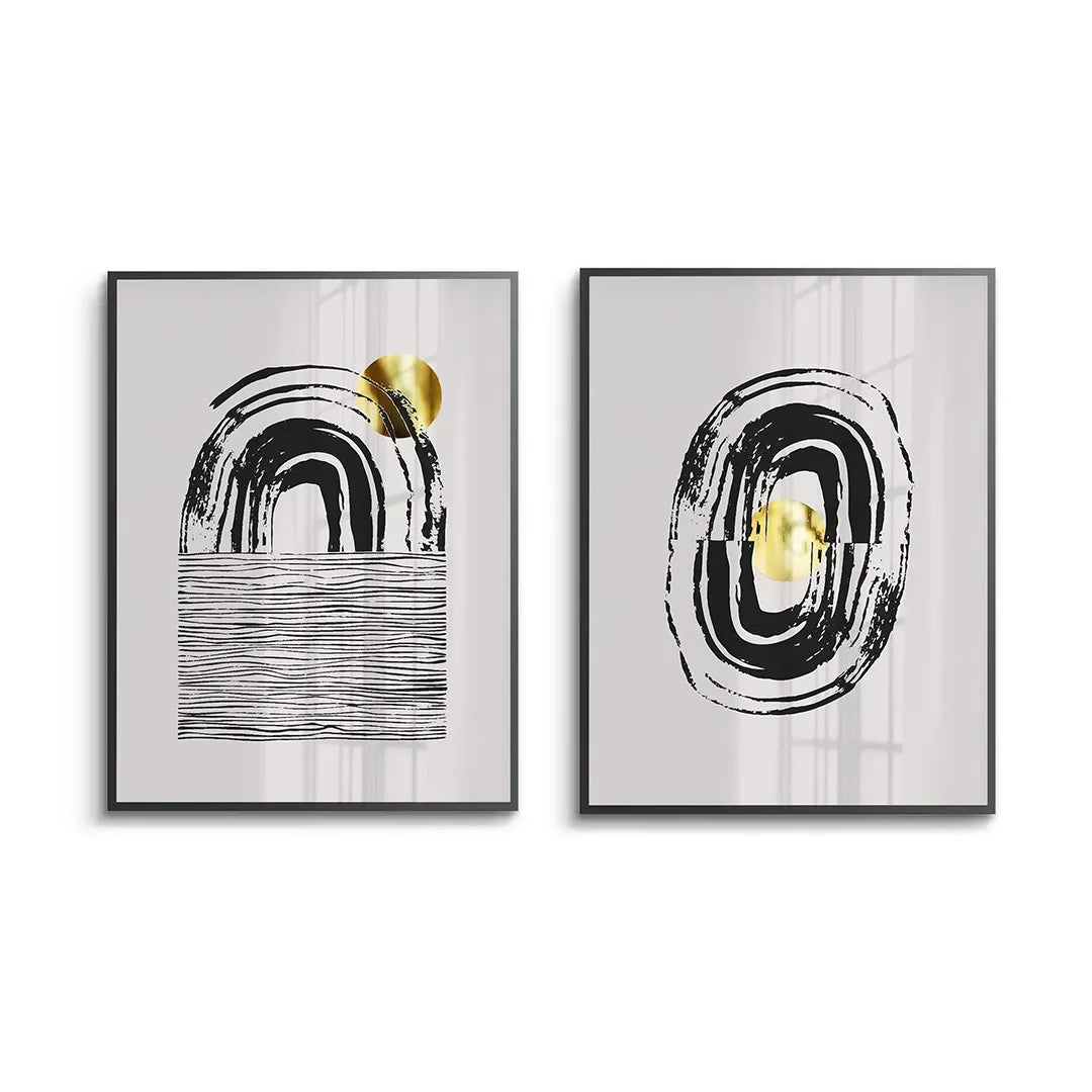 Bohemian Brushstroke Set of 2 - Fine Art - Jasmineart.ae