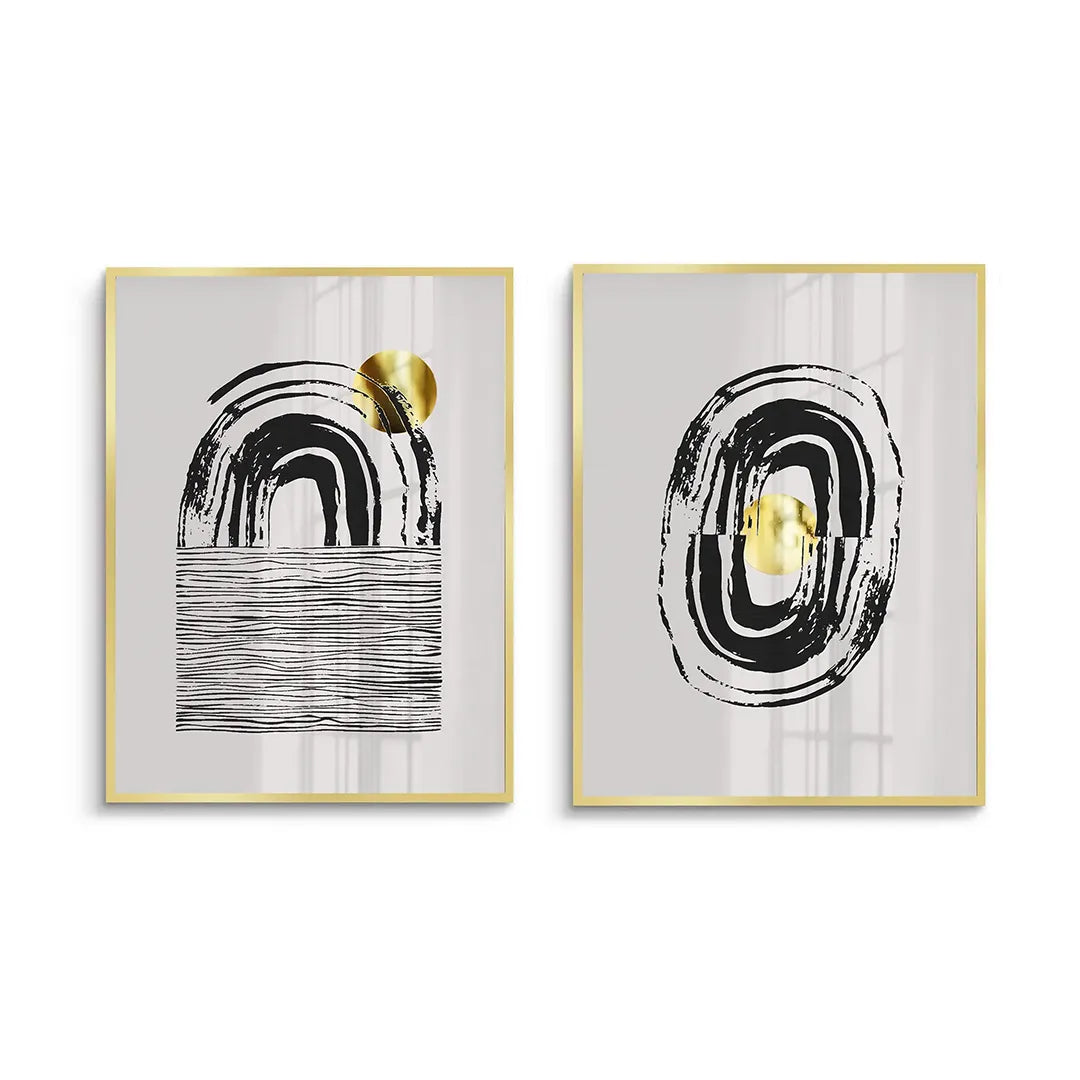 Bohemian Brushstroke Set of 2 - Fine Art - Jasmineart.ae