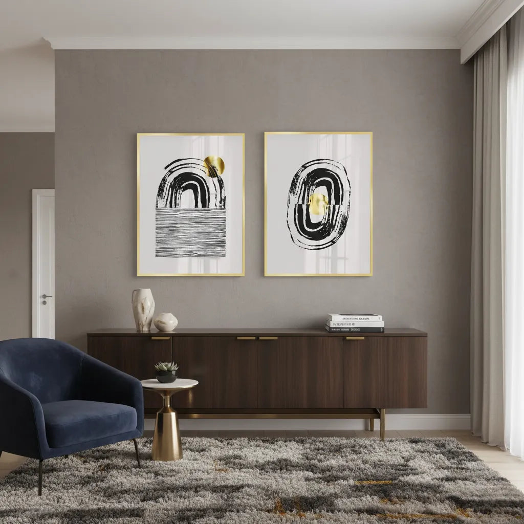 2Bohemian Brushstroke Set of 2 - Fine Art