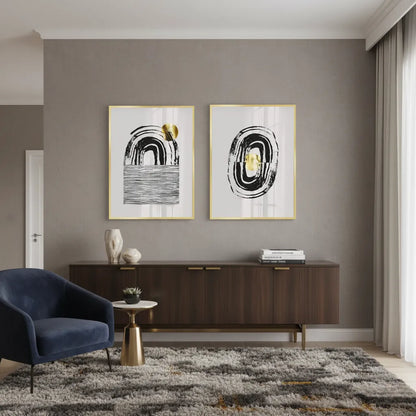 Bohemian Brushstroke Set of 2 - Fine Art