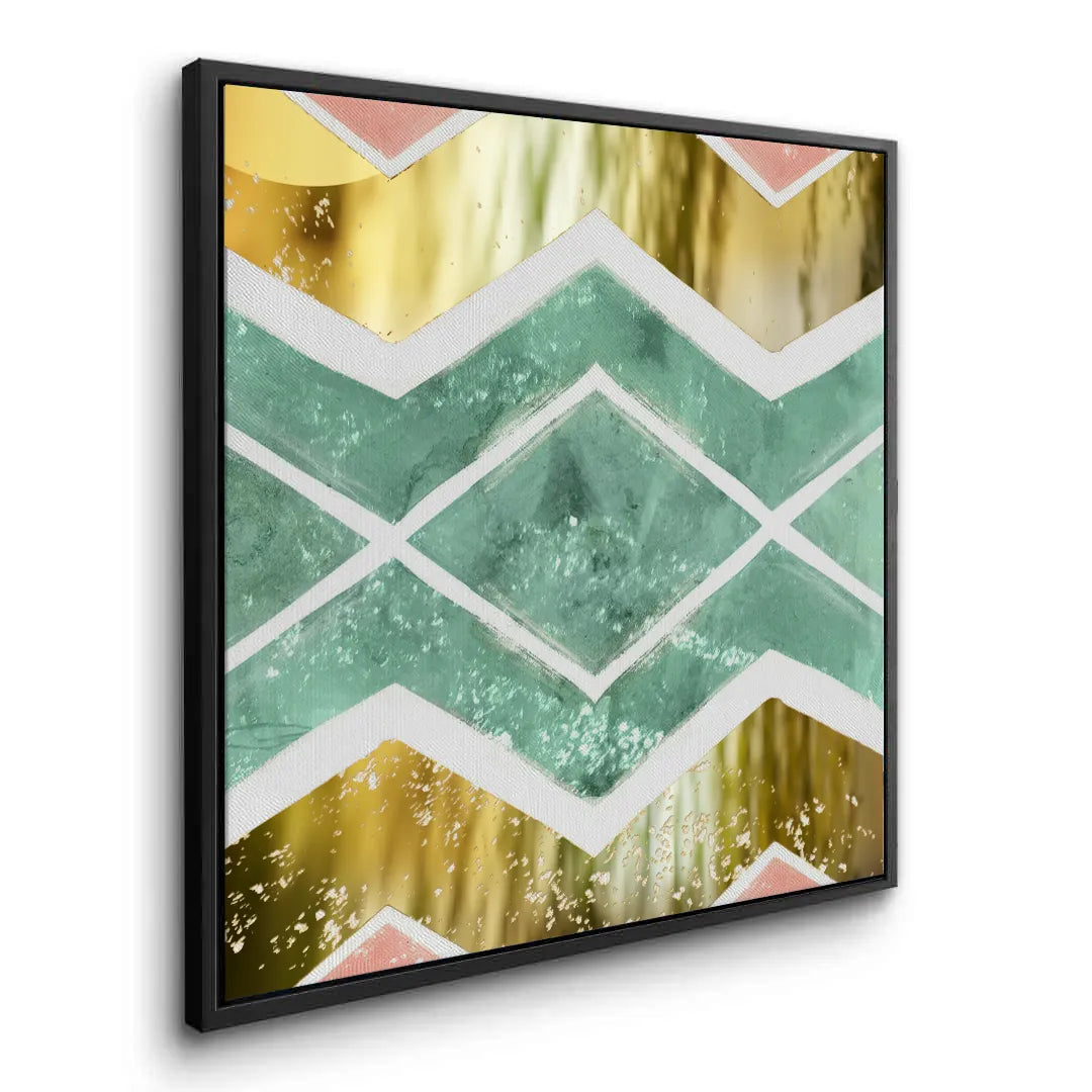 Bohemian Gold Geometric - Canvas - Jasmineart.ae