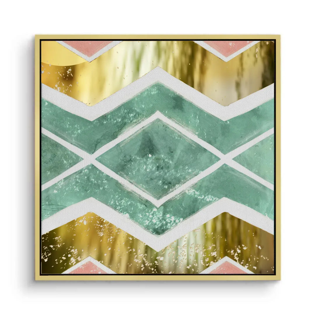 2Bohemian Gold Geometric - Canvas