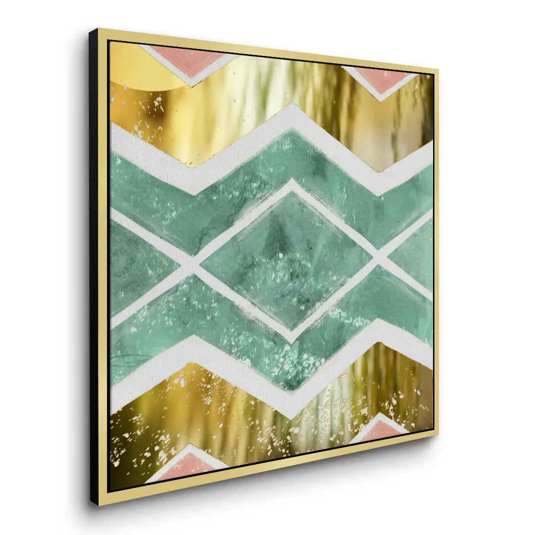Bohemian Gold Geometric - Canvas - Jasmineart.ae