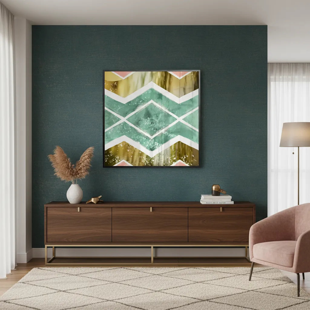 Bohemian Gold Geometric - Fine Art - Jasmineart.ae