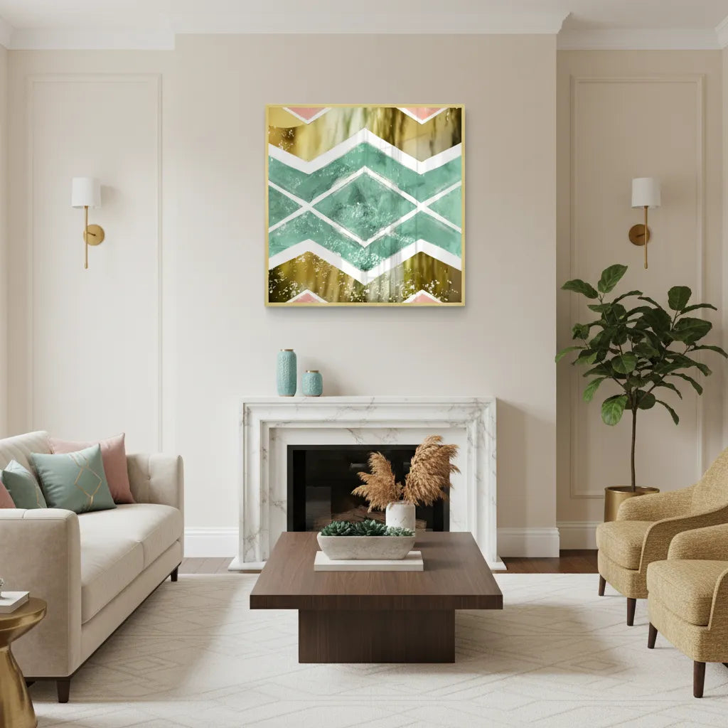 Bohemian Gold Geometric - Fine Art - Jasmineart.ae