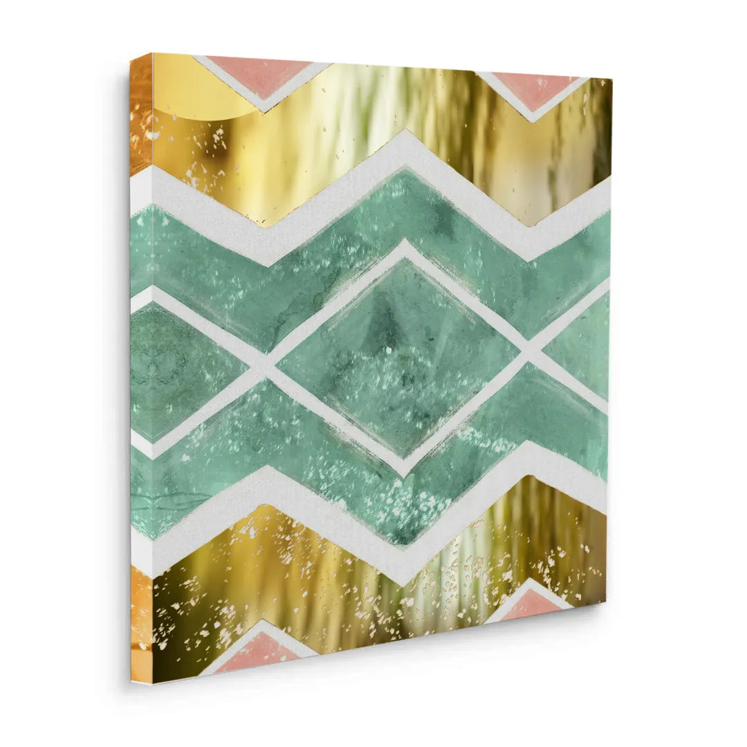 Bohemian Gold Geometric - Canvas - Jasmineart.ae