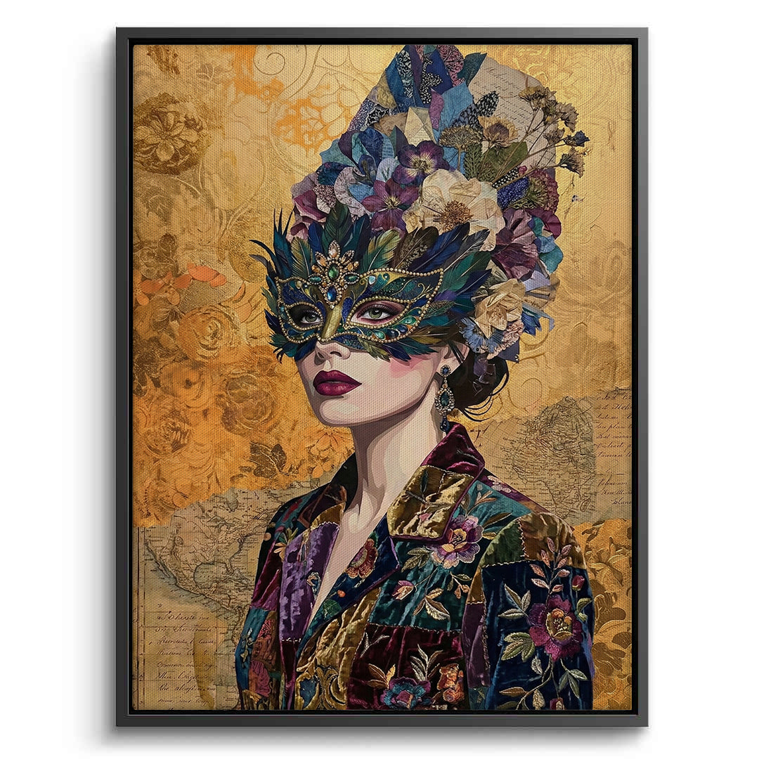 2Bohemian Woman in Jeweled Mask - Canvas
