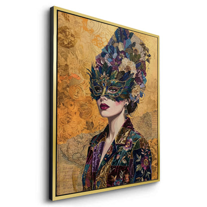 Bohemian Woman in Jeweled Mask - Canvas