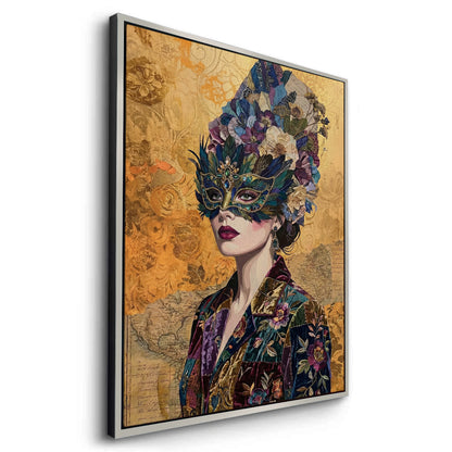Bohemian Woman in Jeweled Mask - Canvas