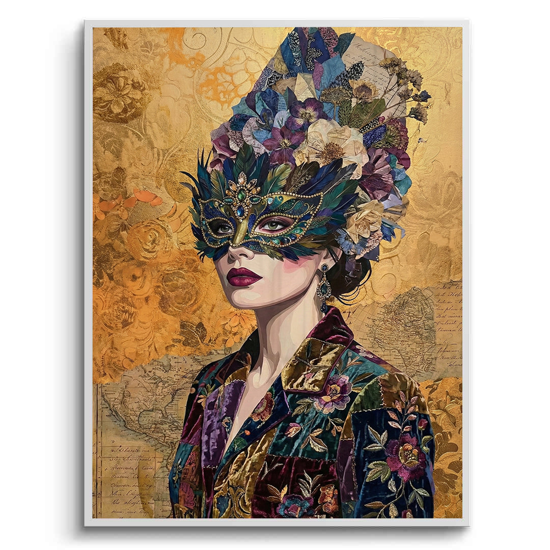 2Bohemian Woman in Jeweled Mask - Fine Art