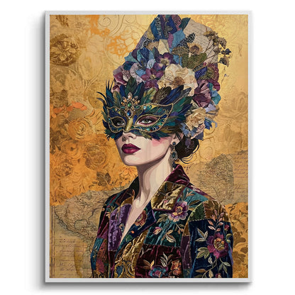 Bohemian Woman in Jeweled Mask - Fine Art