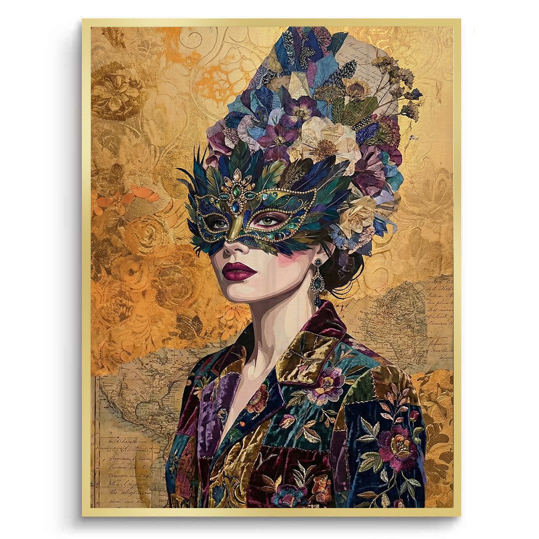 2Bohemian Woman in Jeweled Mask - Fine Art