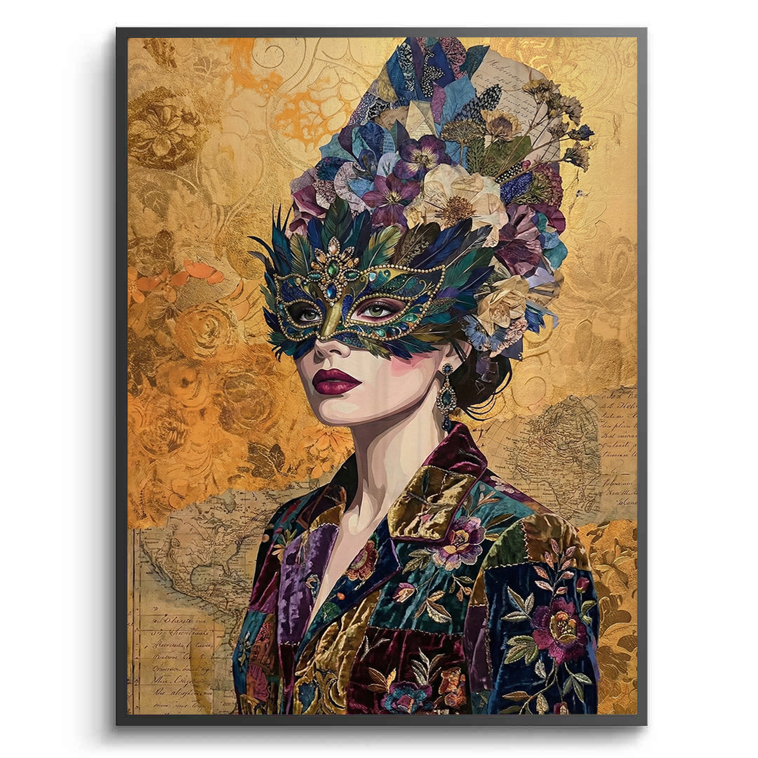 2Bohemian Woman in Jeweled Mask - Fine Art