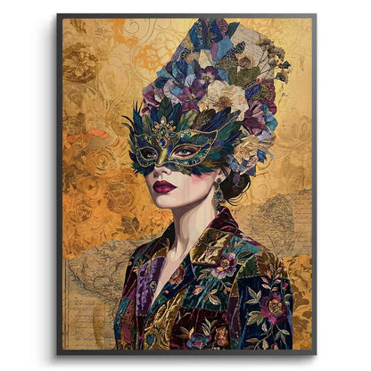 Bohemian Woman in Jeweled Mask - Fine Art