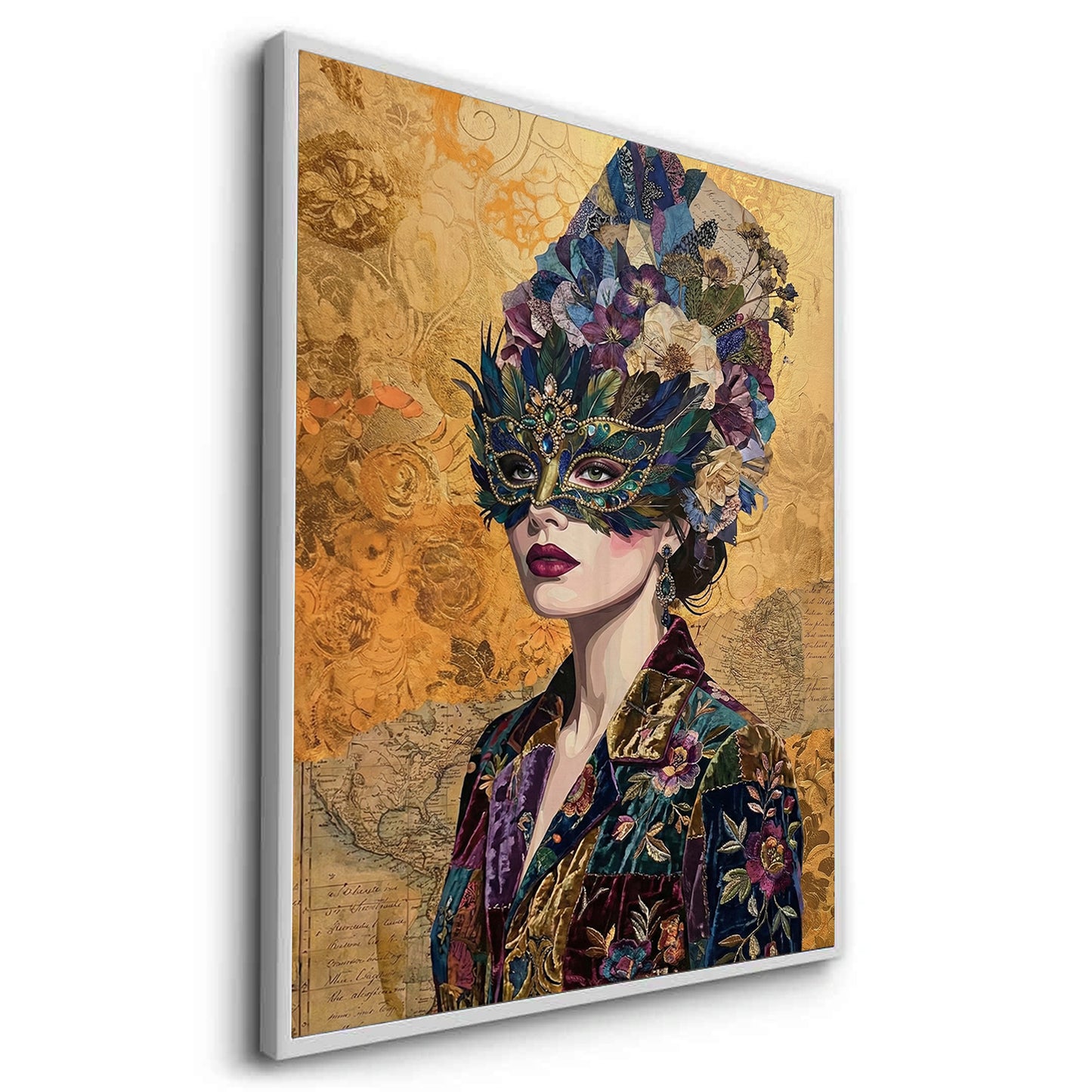2Bohemian Woman in Jeweled Mask - Fine Art