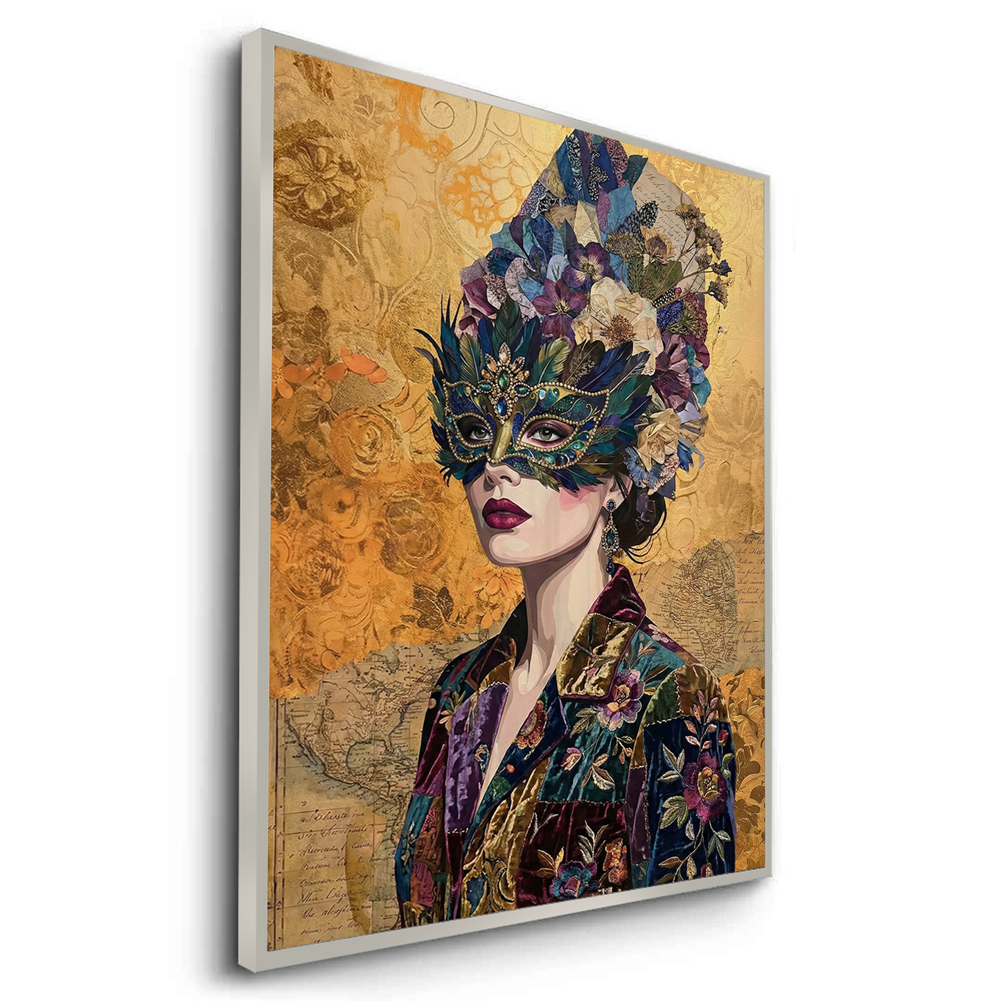 2Bohemian Woman in Jeweled Mask - Fine Art