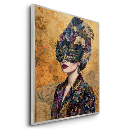 Bohemian Woman in Jeweled Mask - Fine Art