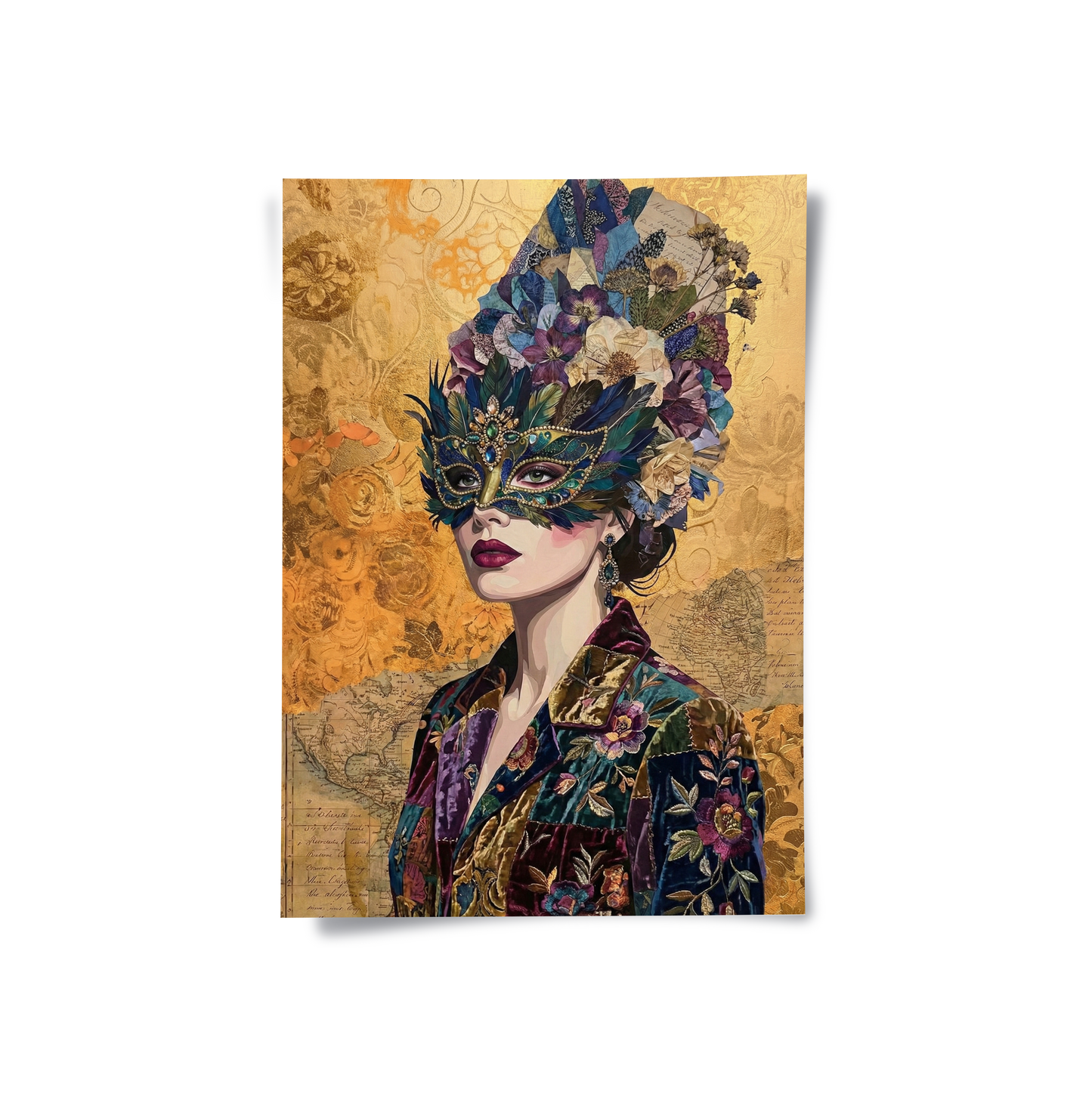 2Bohemian Woman in Jeweled Mask - Poster
