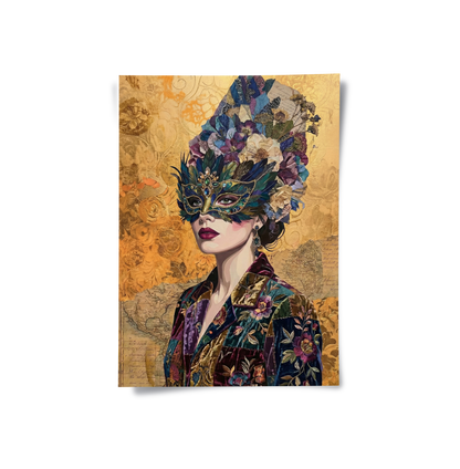 Bohemian Woman in Jeweled Mask - Poster