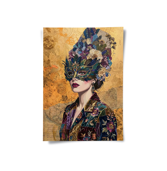 Bohemian Woman in Jeweled Mask - Poster