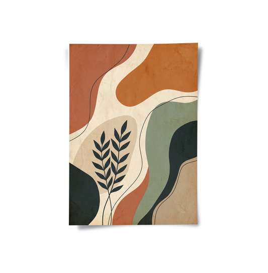 Boho Abstract Leaves - Poster
