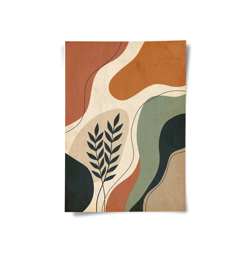 Boho Abstract Leaves - Poster