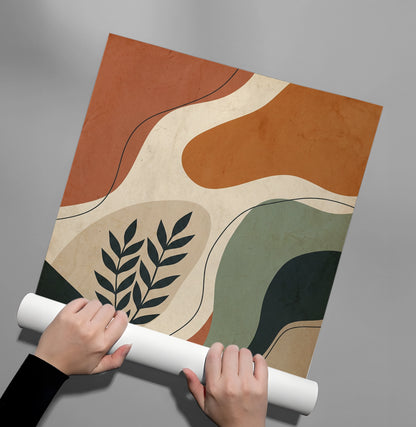 Boho Abstract Leaves - Poster