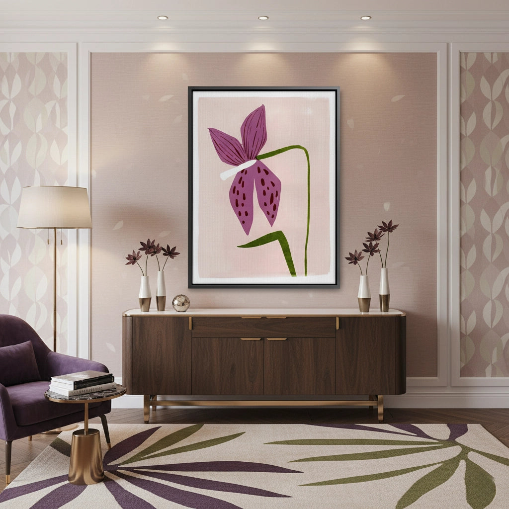 2Boho Abstract Purple Flower - Canvas