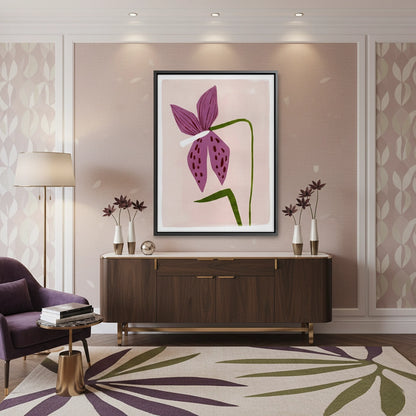 Boho Abstract Purple Flower - Canvas