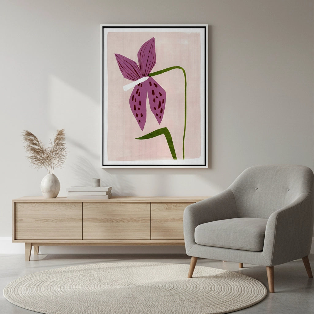 2Boho Abstract Purple Flower - Canvas