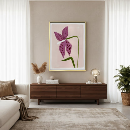 Boho Abstract Purple Flower - Canvas