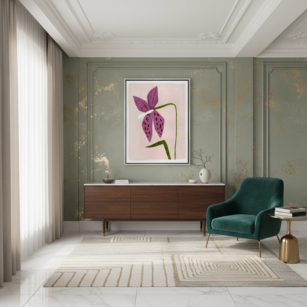 2Boho Abstract Purple Flower - Canvas