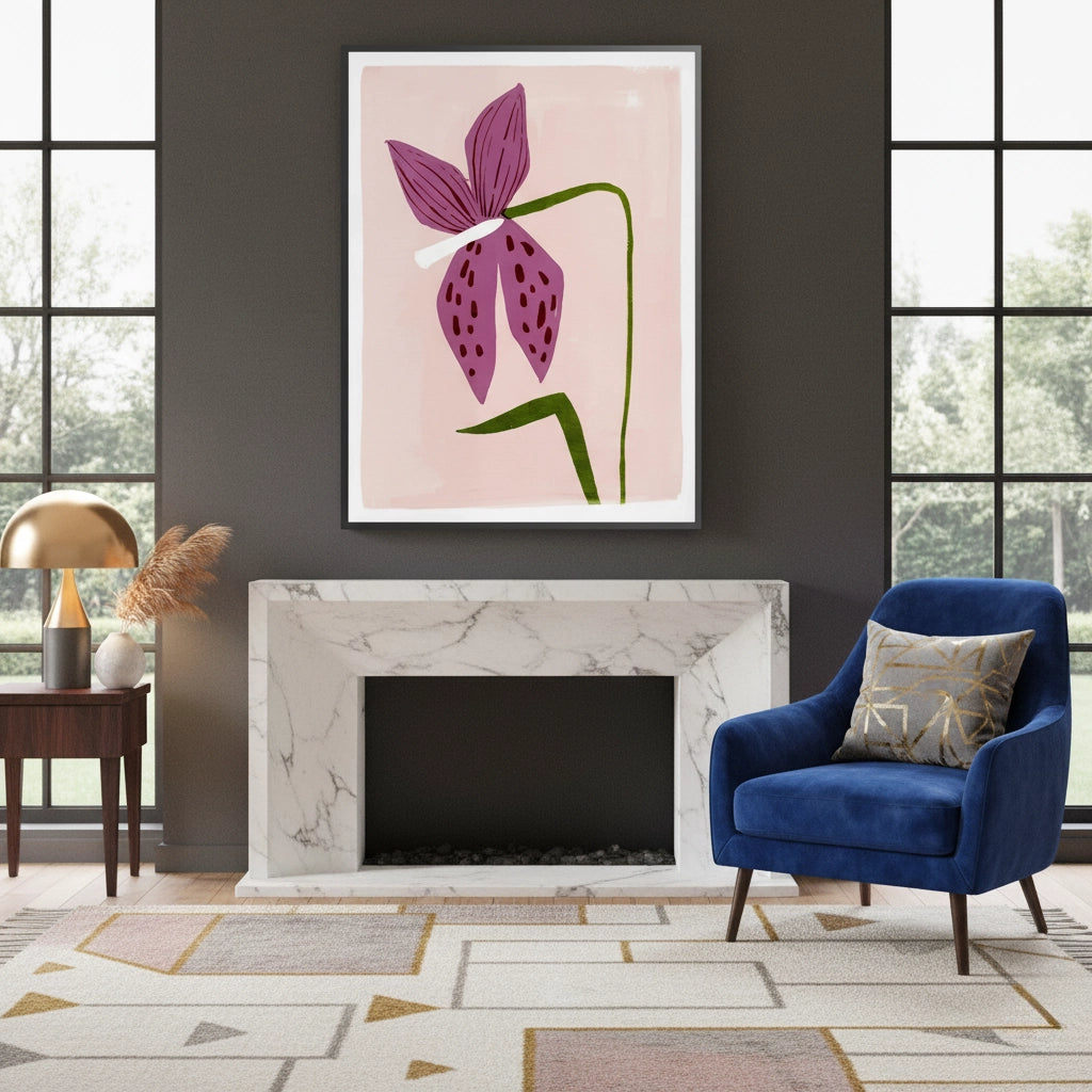 2Boho Abstract Purple Flower - Fine Art