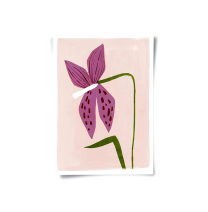 Boho Abstract Purple Flower - Poster