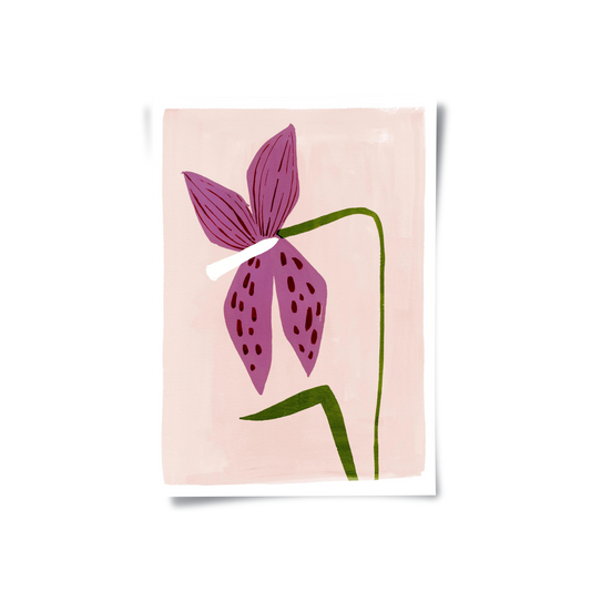 Boho Abstract Purple Flower - Poster