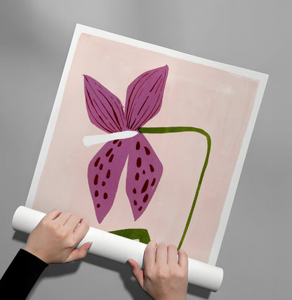 Boho Abstract Purple Flower - Poster