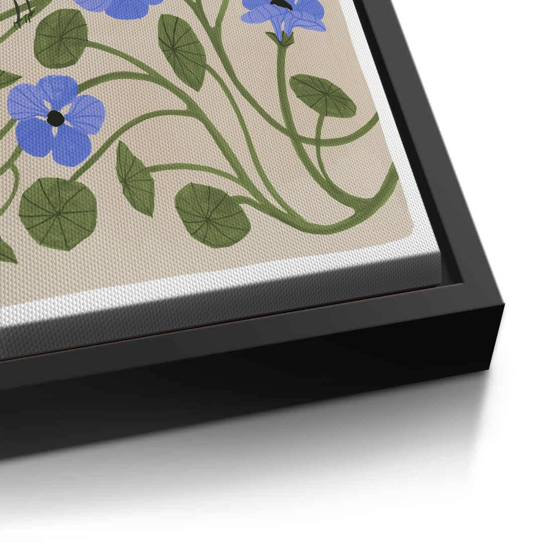 2Boho Bird and Blue Flower  - Canvas