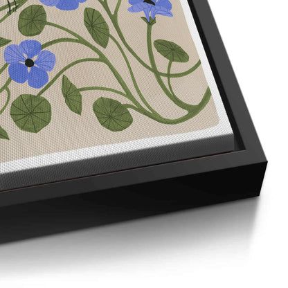 Boho Bird and Blue Flower  - Canvas