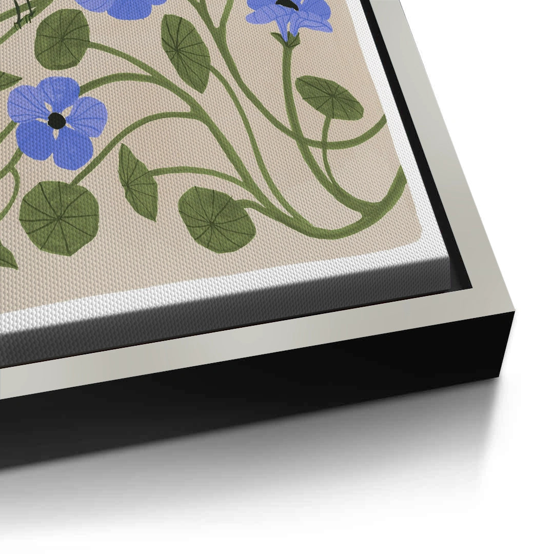 2Boho Bird and Blue Flower  - Canvas