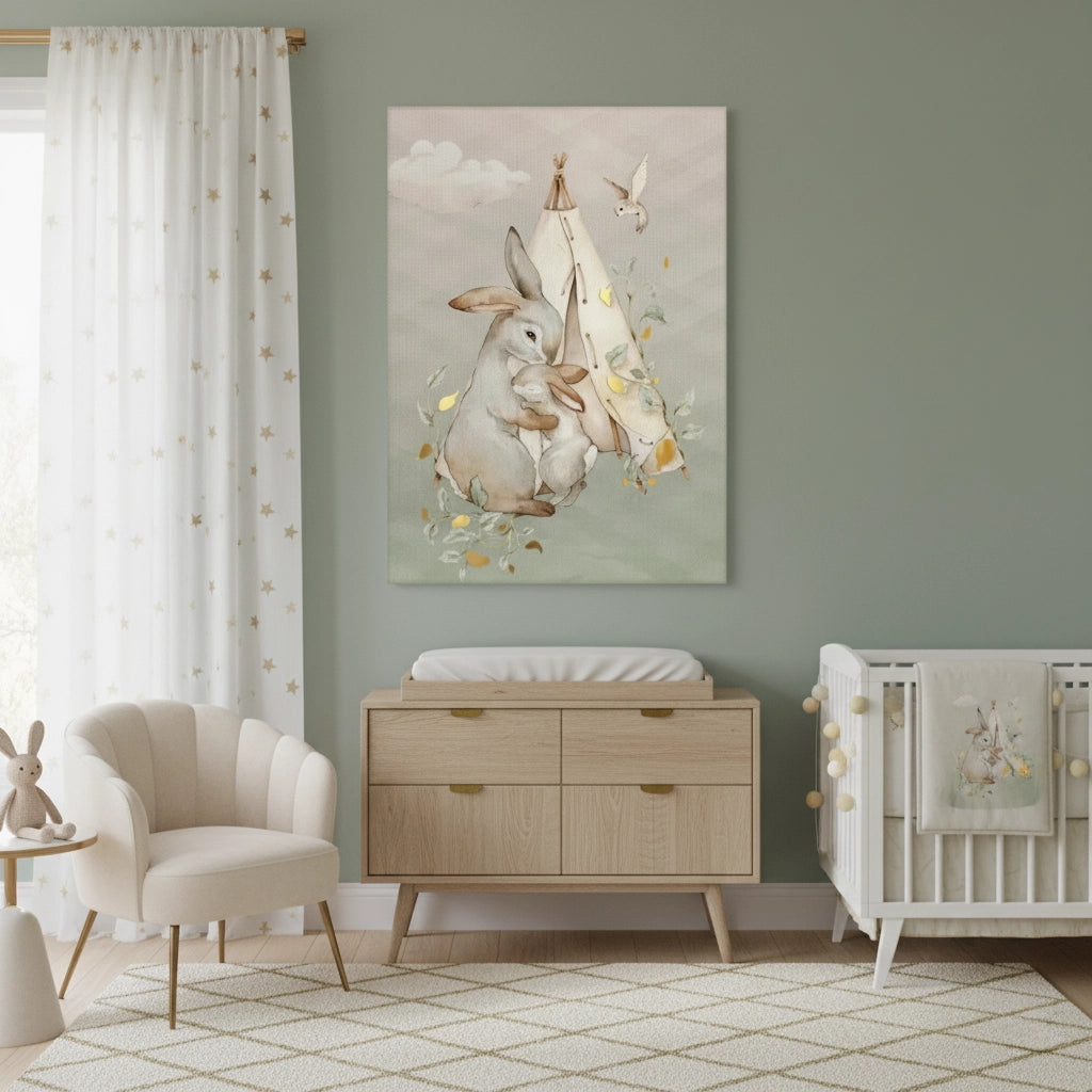Boho Bunny Love - Canvas - Jasmineart.ae