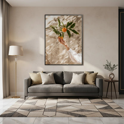 Boho Citrus Branch - Fine Art