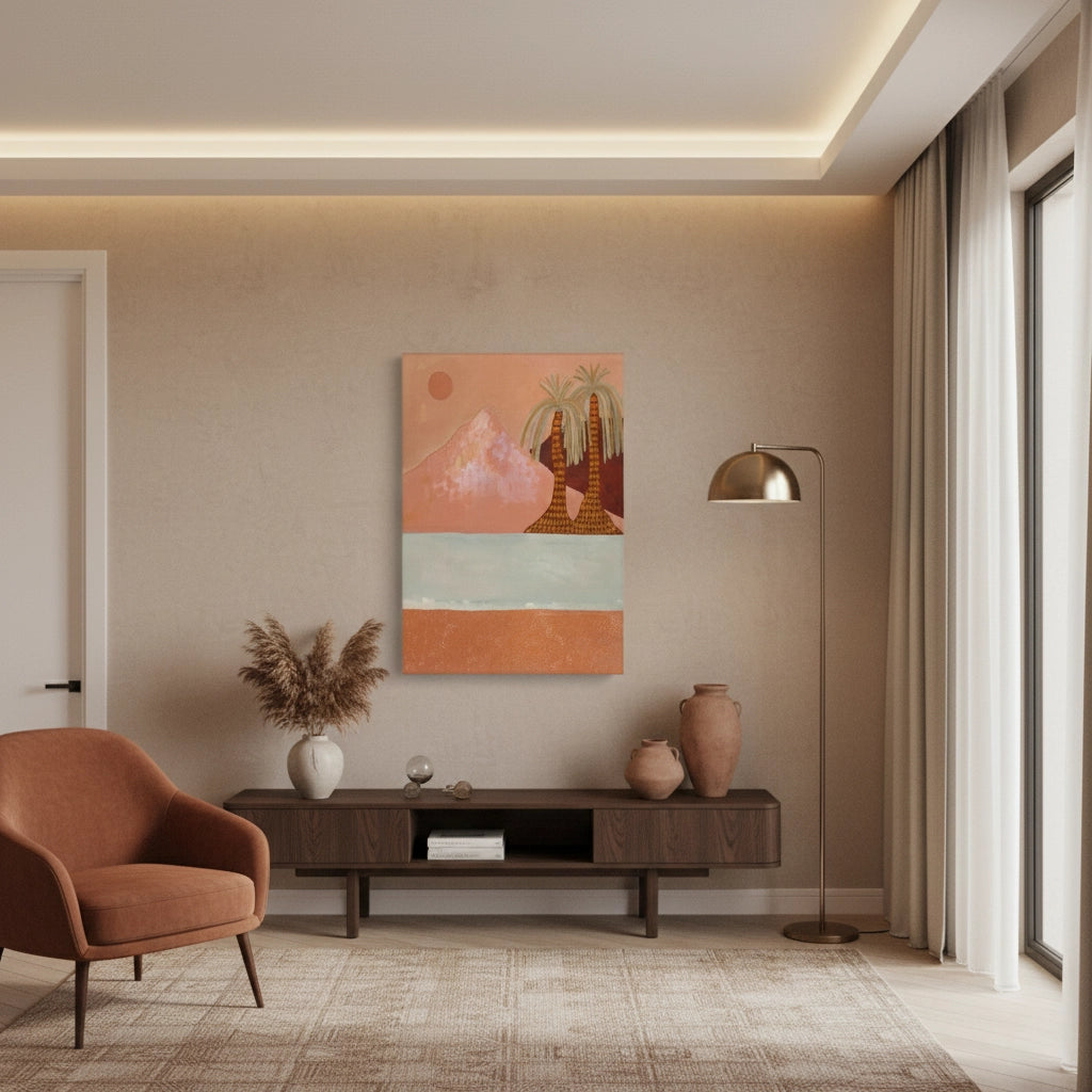 Boho Desert Mountain - Canvas - Jasmineart.ae